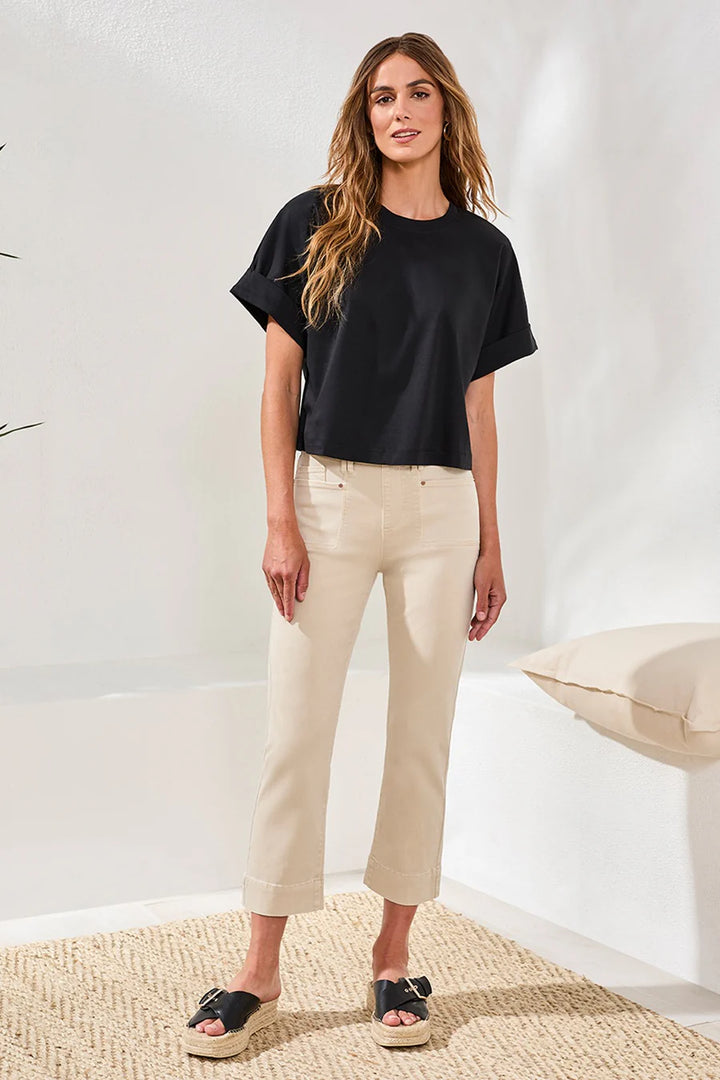 Tribal 5 Pocket Pull On Kick Flare Capri