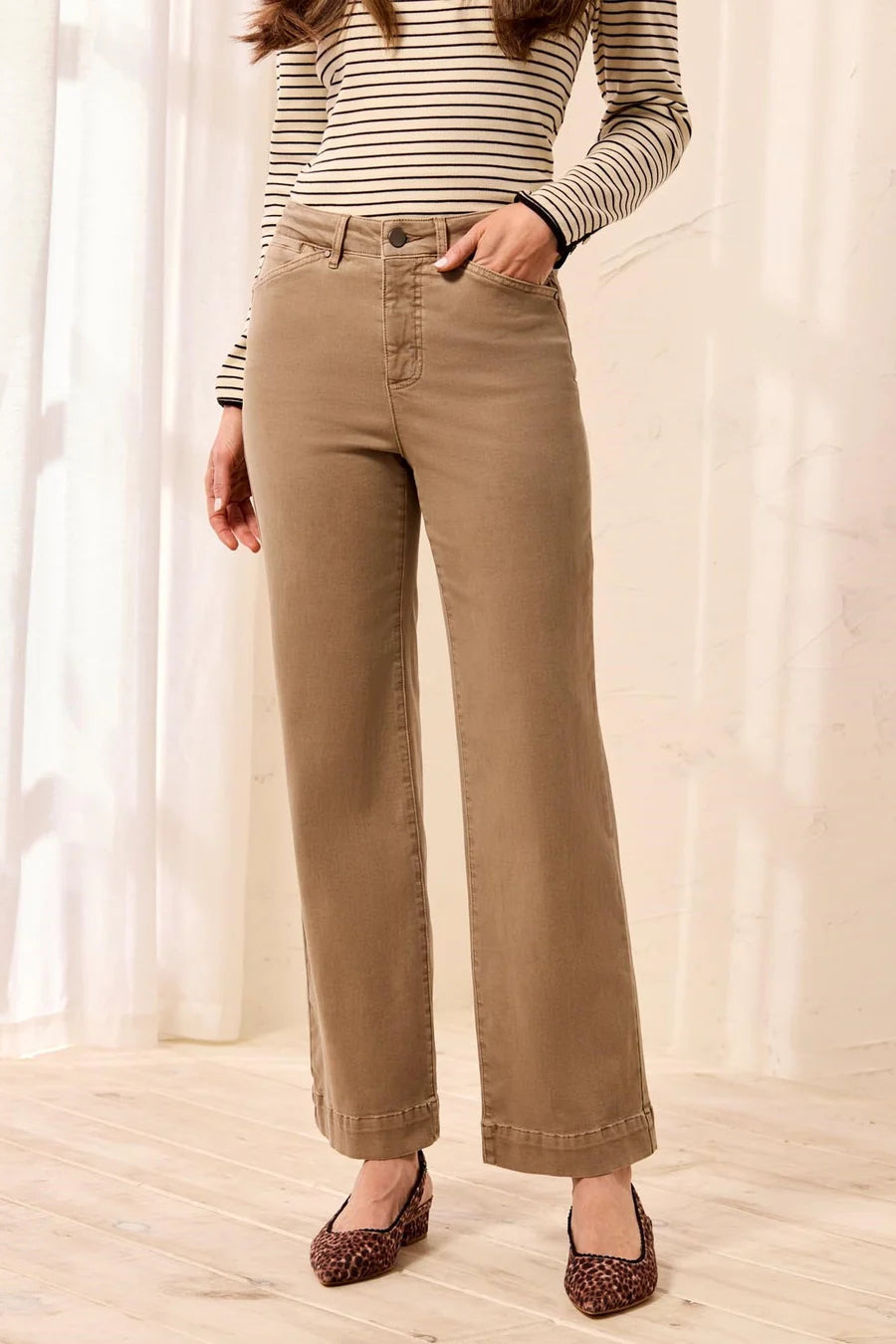 Tribal Comfort Stretch Wide Leg Pants