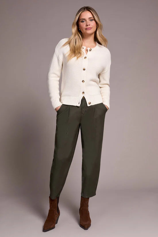 Tribal Cotton Yarn Button-Front Cardigan