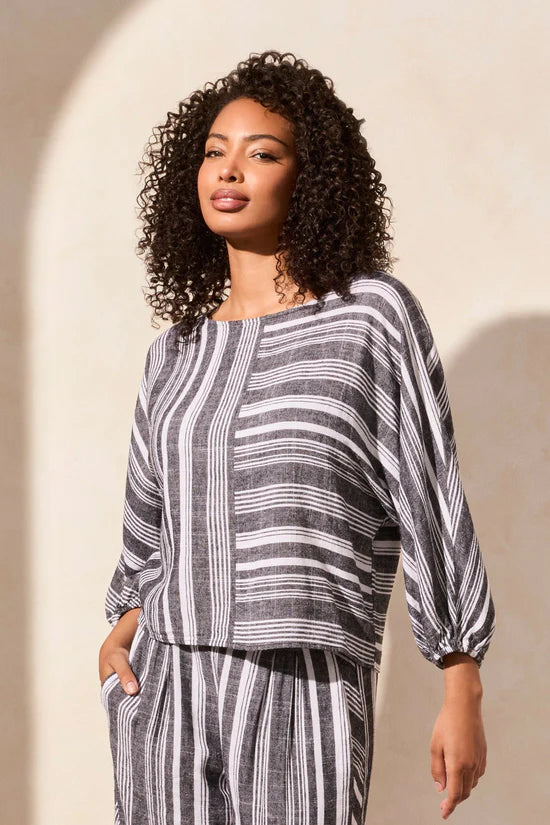 Tribal Dolman Sleeve Boatneck Top