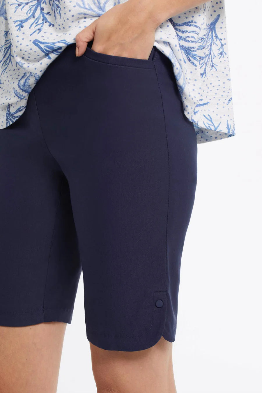 Tribal Flatten It Pull On Short With Snap Slit