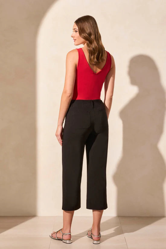Tribal Flowy High Rise Twill Capri Pant