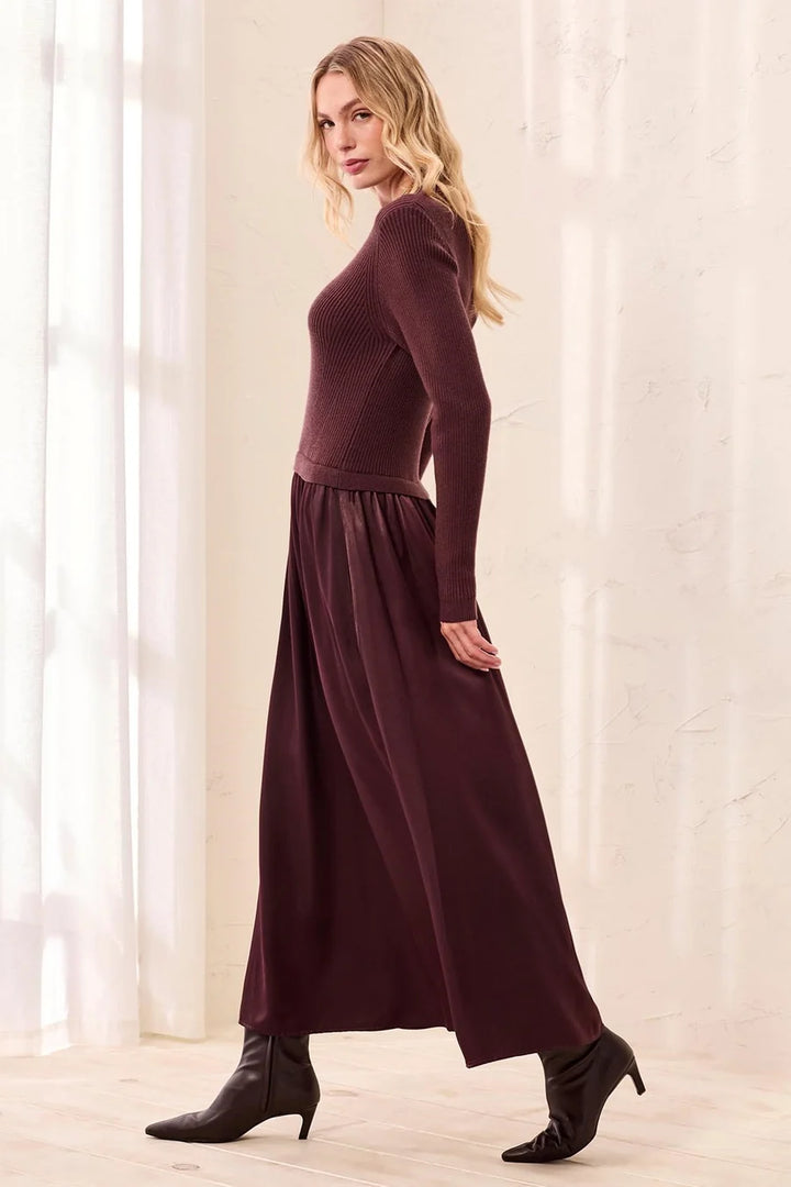 Tribal Longsleeve Mixed Media Maxi Dress