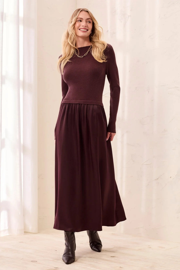 Tribal Longsleeve Mixed Media Maxi Dress