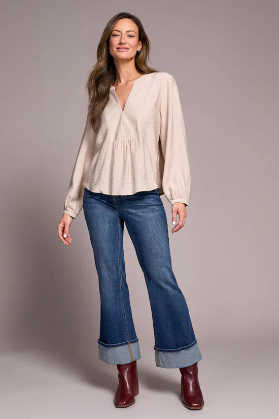 Tribal Notched Neck Blouse