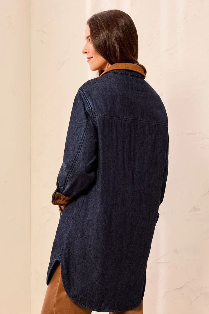 Tribal Quilted Denim & Suede Jacket