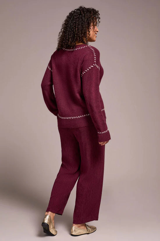 Tribal Saddle Stitch Crew Neck Sweater