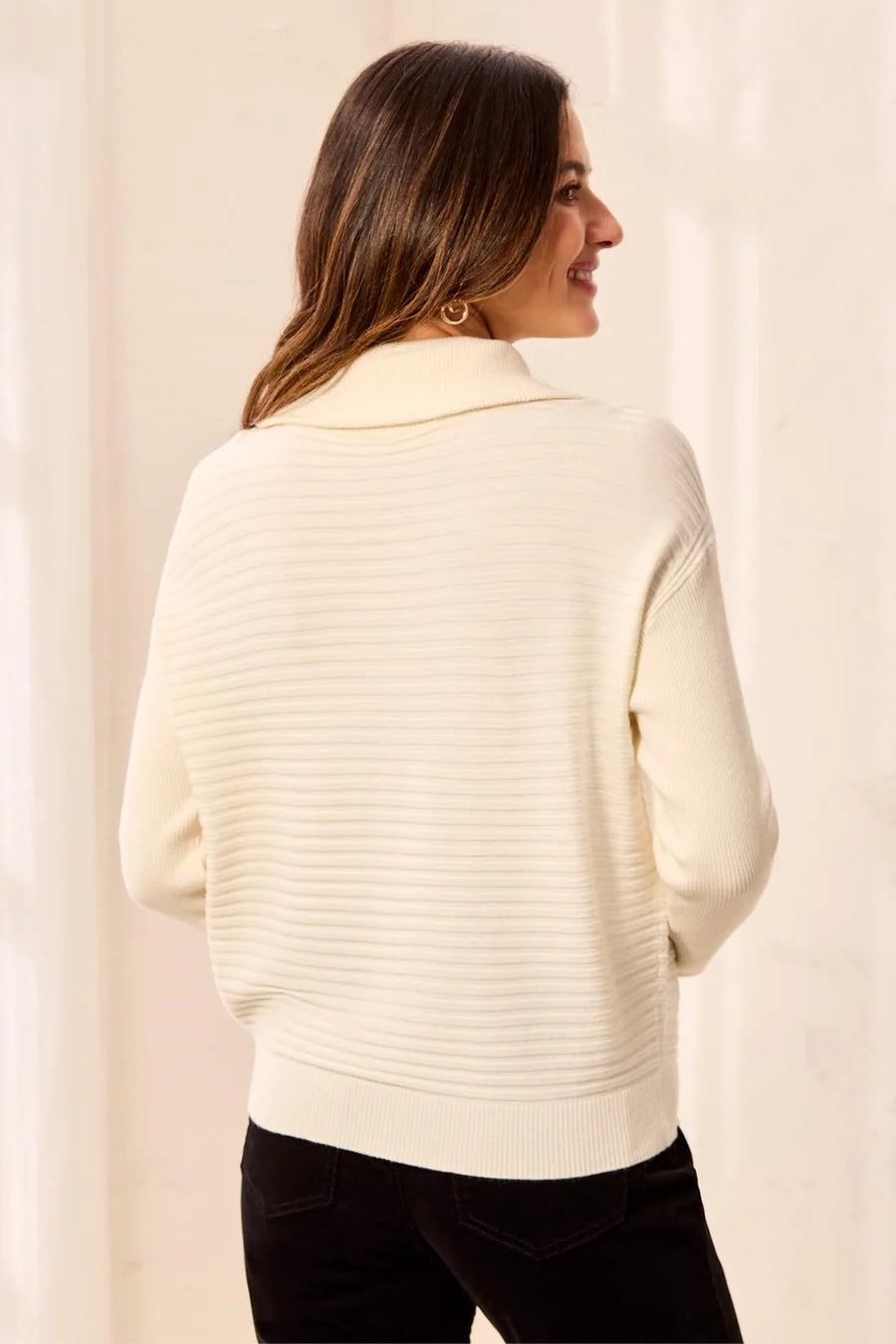 Tribal Soft Zip-Up V-Neck Sweater