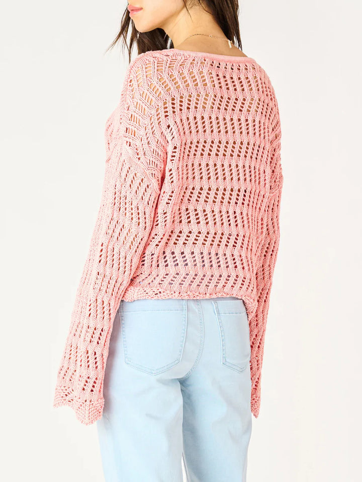 Dex Longsleeve V-Neck Crochet Sweater