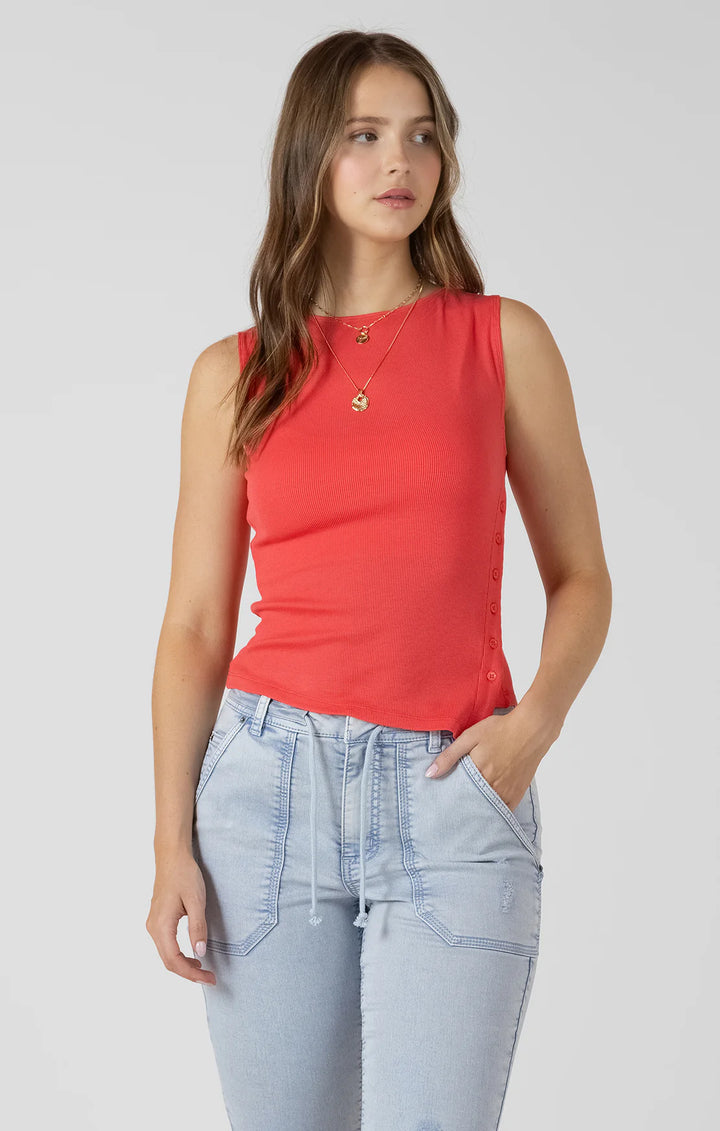 Dex Asymmetrical Button Detail Tank