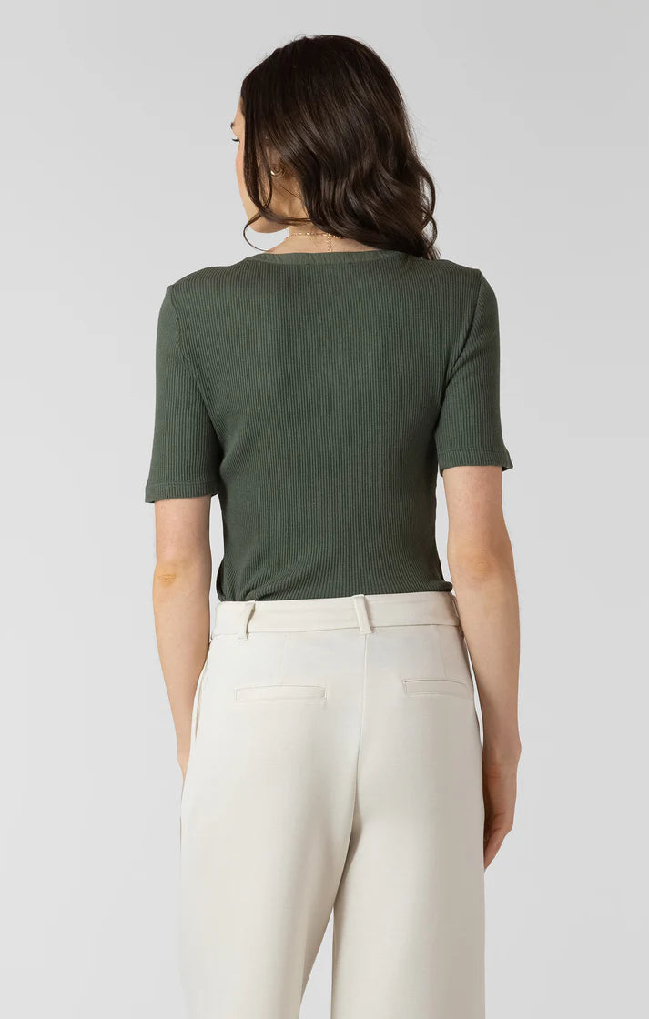 Dex Ribbed Lace Up Tee