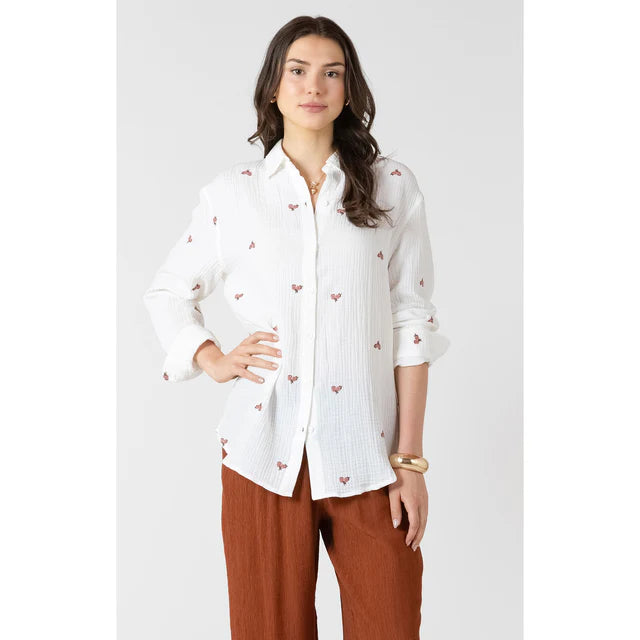 Dex Longsleeve Textured Button Up Blouse
