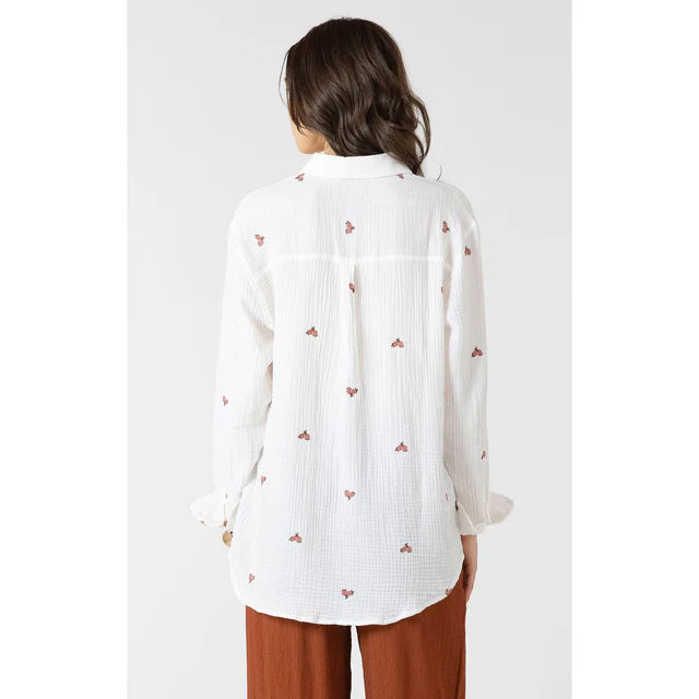 Dex Longsleeve Textured Button Up Blouse